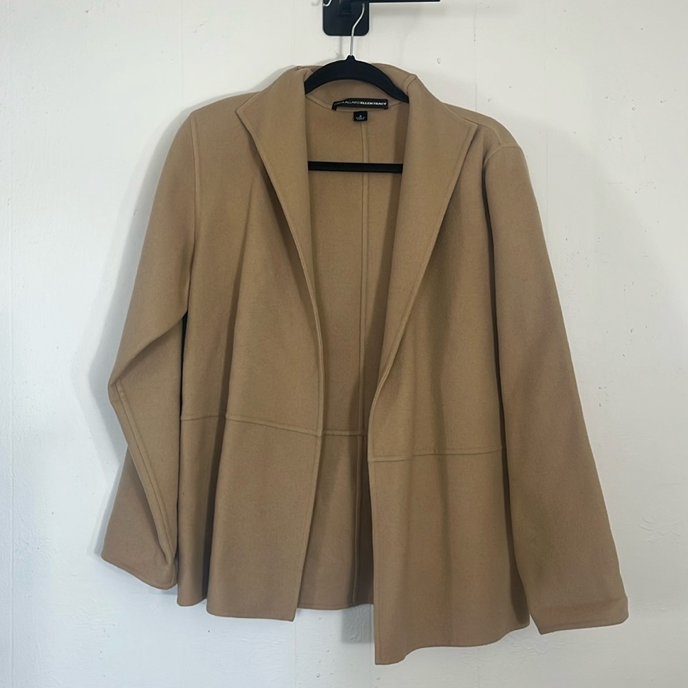 ELLEN TRACY 100% Classic Wool Tan Jacket